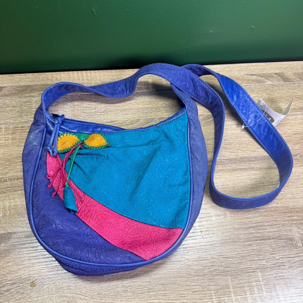 Viva of California Purse Patchwork Leather Crossbody Festival Boho Bag
